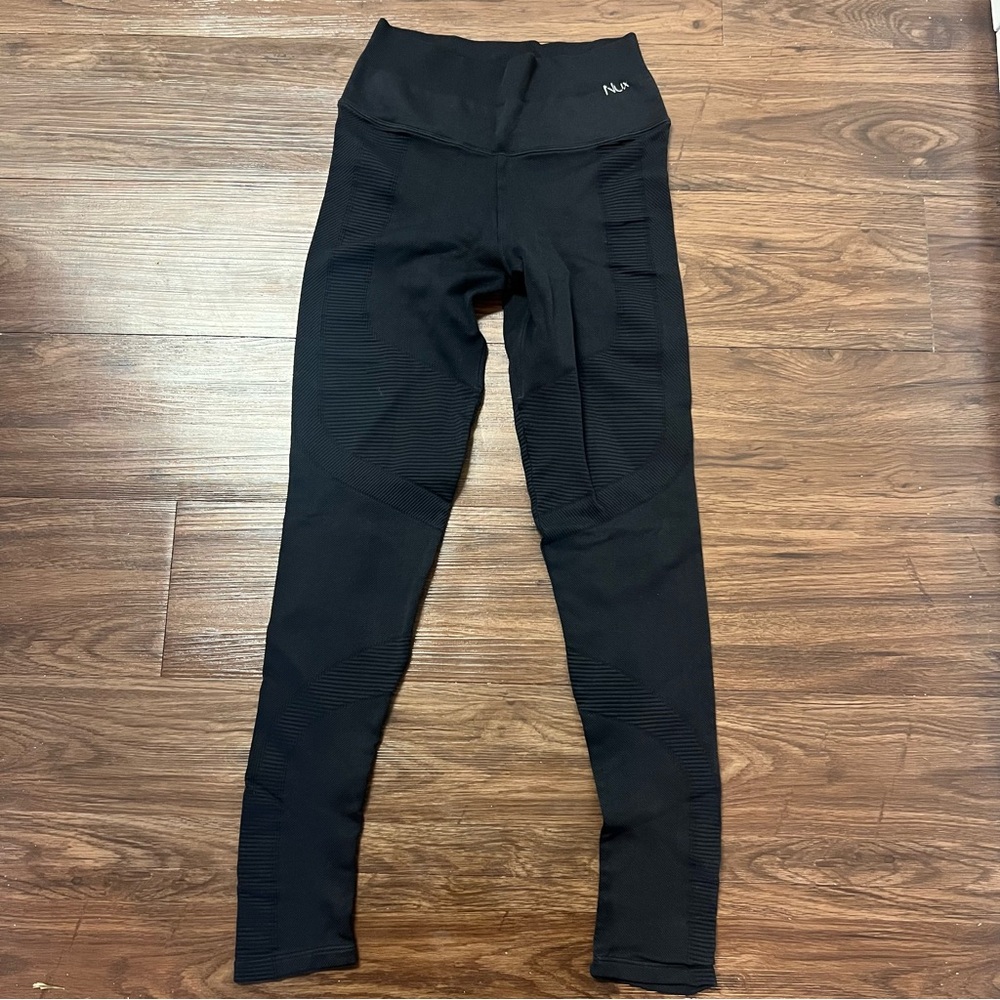 NUX One By One Legging Black Ribbed Legging Size Small